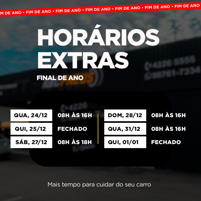 Horários extras de fim de ano – MOBILE